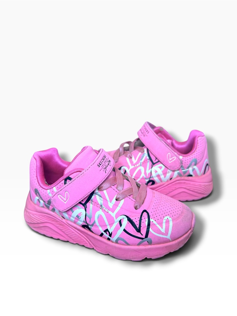 Skechers Kids' JGoldcrown Street Uno Lite Sneaker Pink Size 10 Slip On Strap